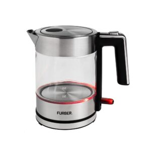 FURBER Wasserkocher Vetro 1 l, Silber/Transparent